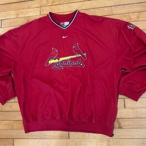 SOLD! SOLD! Vtg Y2K Nike Center Swoosh Stitched St Louis Cardinals Pullover 2XL